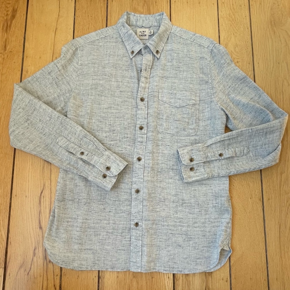 Men’s M Flint and Tinder Linen Cotton blend shirt
